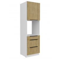 Zabudowa piekarnika z szufladami 60 cm CREMA dąb cremona / biały mat 60 DPS-210 2F